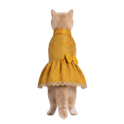 Nootie Dog Festive Brocade Skirt & Blouse - Yellow