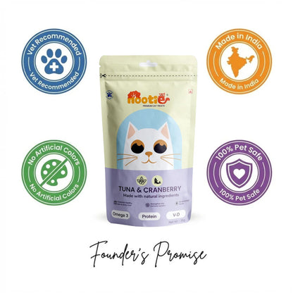 Nootie Premium Cat Treats – Tuna & Cranberry, Omega 3 Rich, Natural Ingredients (35g)